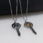 Celestial Love Couple Chain Set – Sun & Moon Key Pendants