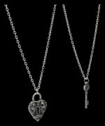 silver-toned lock and key pendant necklace - Image 2