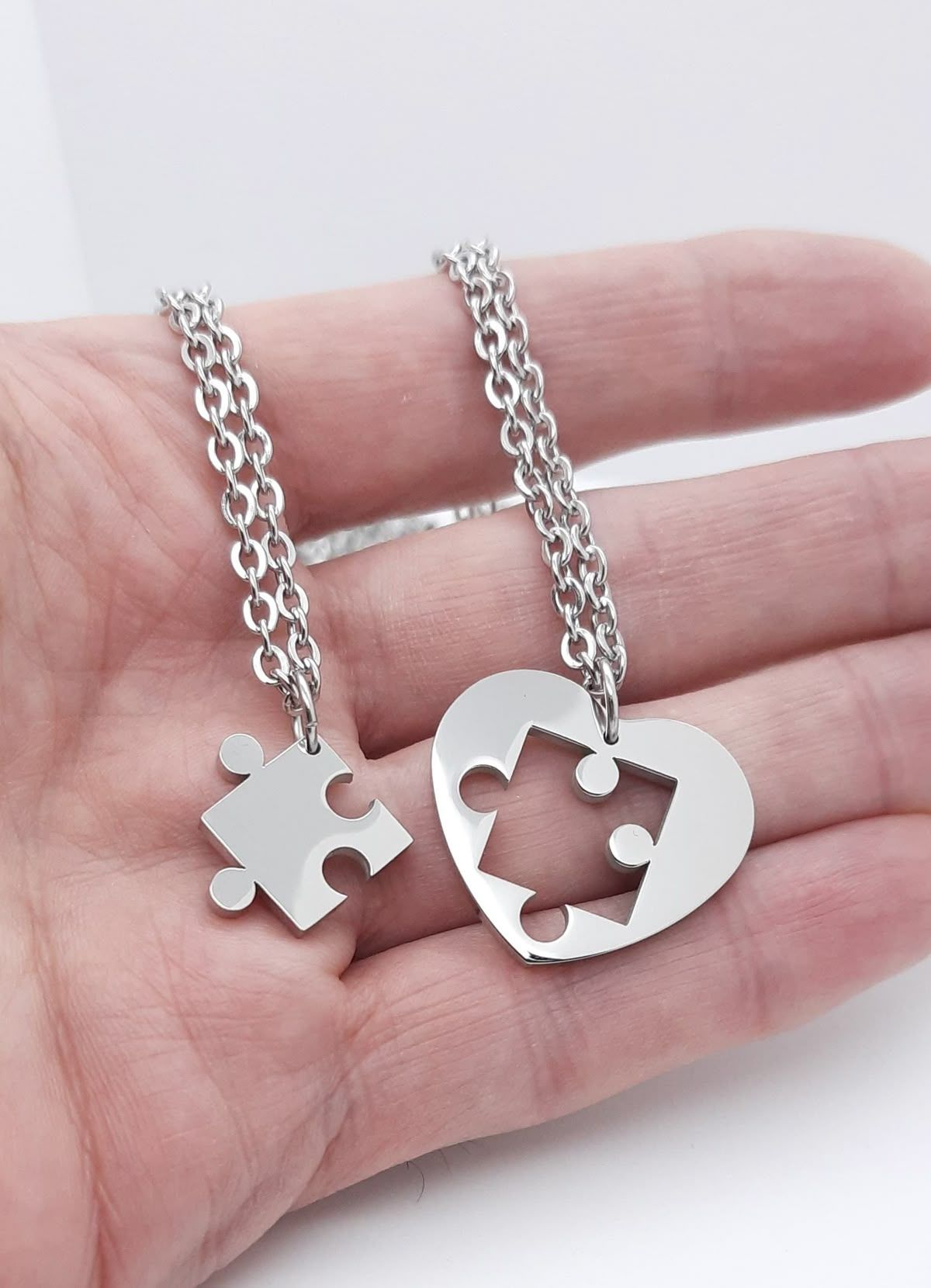 5b5e3fe2bdf5bd01d5cce790c573aa79 Eternal Bond BFF Puzzle Heart Couple Necklace Set - Image 1