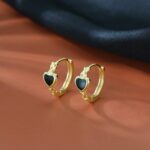 Gold-Plated Cubic Zirconia Studded Hoop Earrings - Image 2