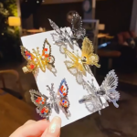Metallic Butterfly Hair Claw Clips