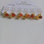 Red Enamel Clover Statement Earrings