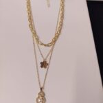 Crystal Accent Tiered Silver Necklace Set