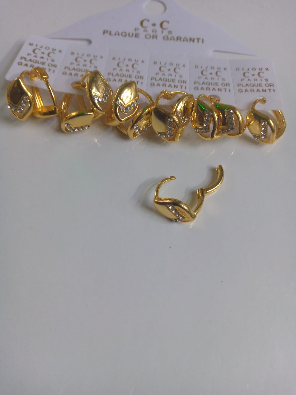 f4bf0af9-2830-4692-99ac-05aa5aa67357 Gold-Plated Hoop Earrings with Rhinestone Accents - Image 1