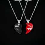 Eternal Bond Broken Heart Couple Necklace Set